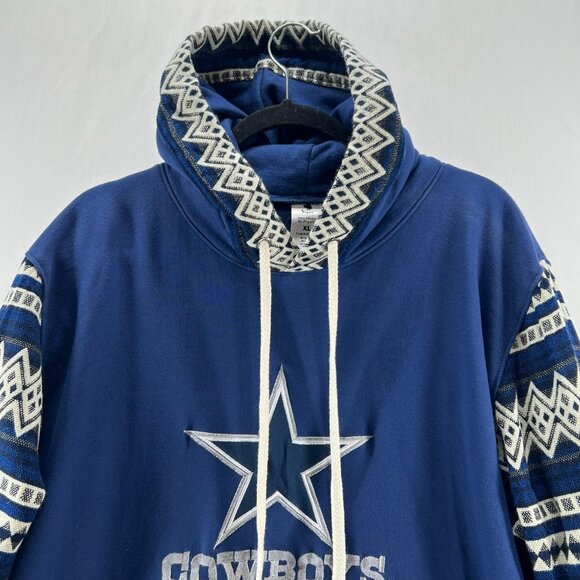 Dallas Cowboys Vigor Hoodie Men XL Geometric Pullover Southwestern Sporty Blue - Picture 3 of 15